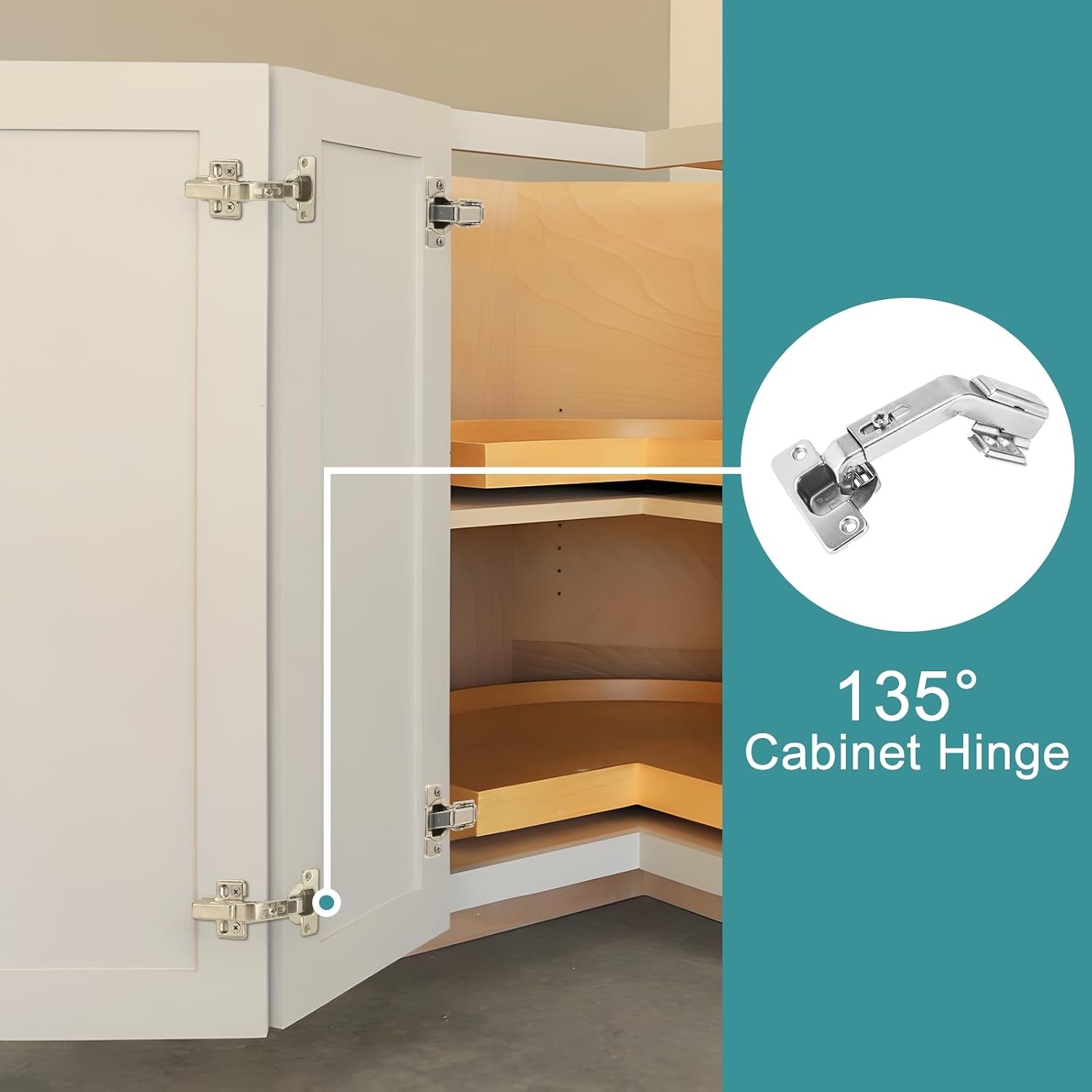 HBL' 135 Degree Corner Cabinet Hinges, 2 Pack