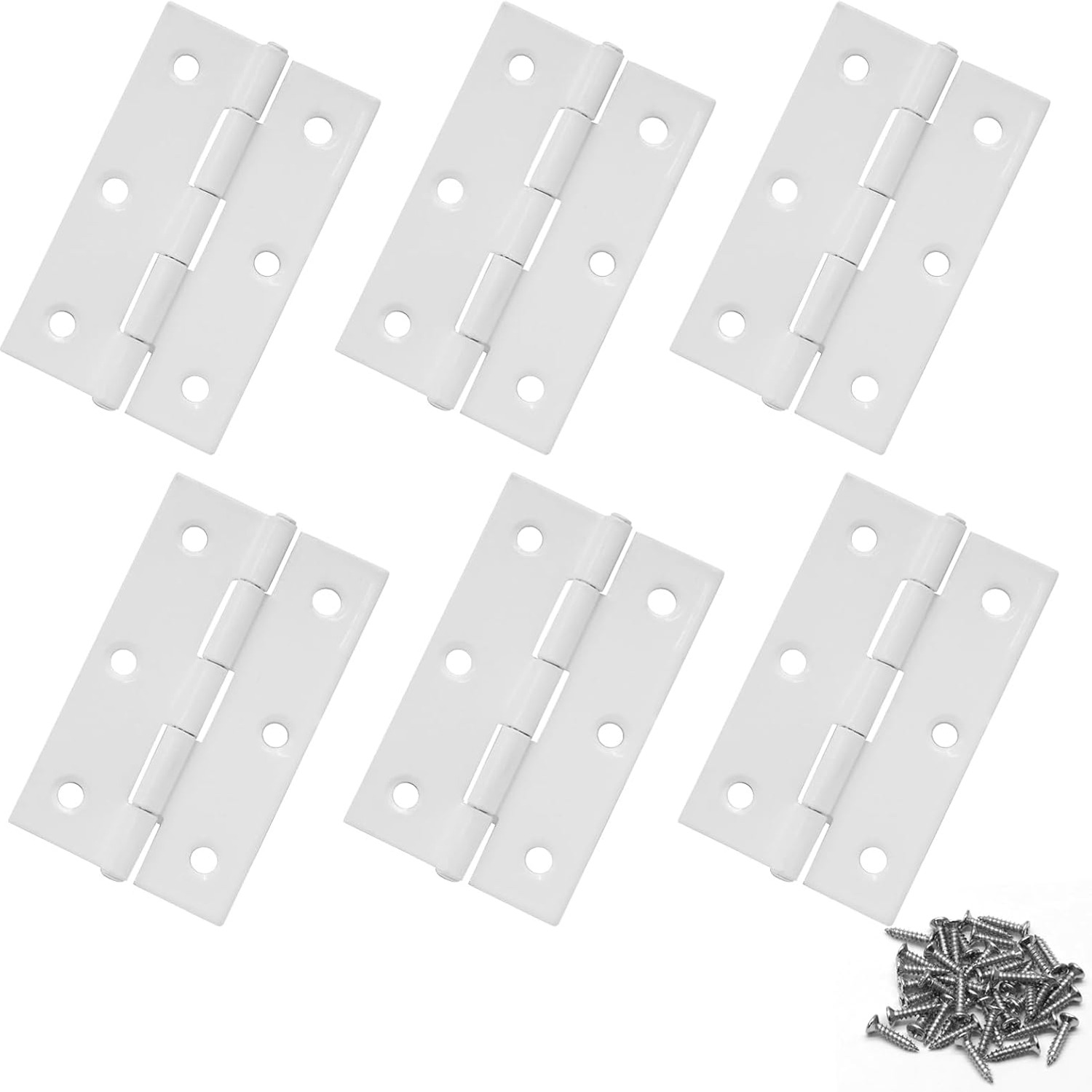 Murtenze Mini Silver Butt Hinges, 24 Pack: image 2