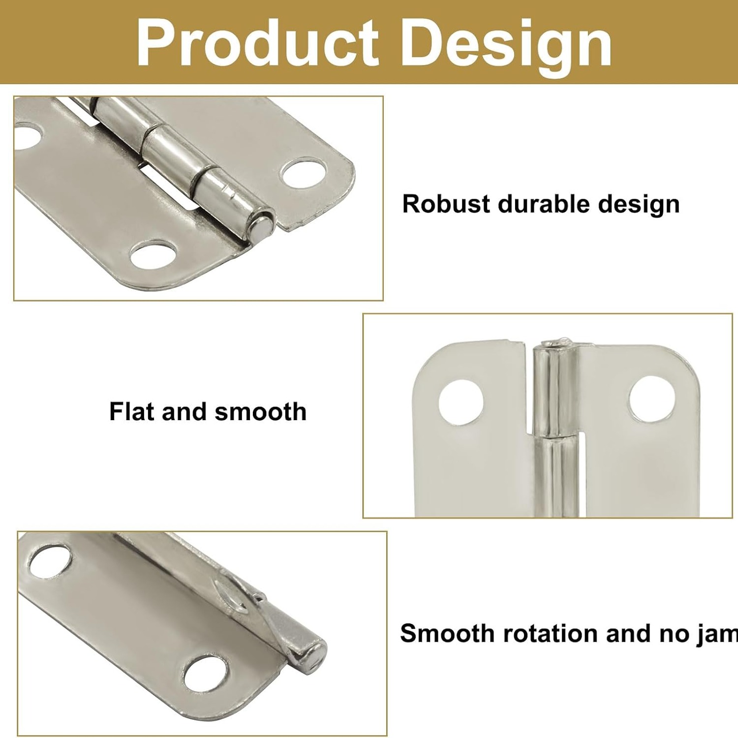 Murtenze Mini Silver Butt Hinges, 24 Pack: image 5