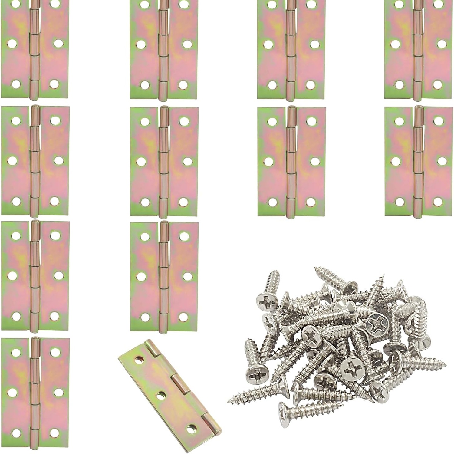 Murtenze Mini Silver Butt Hinges, 24 Pack: image 8