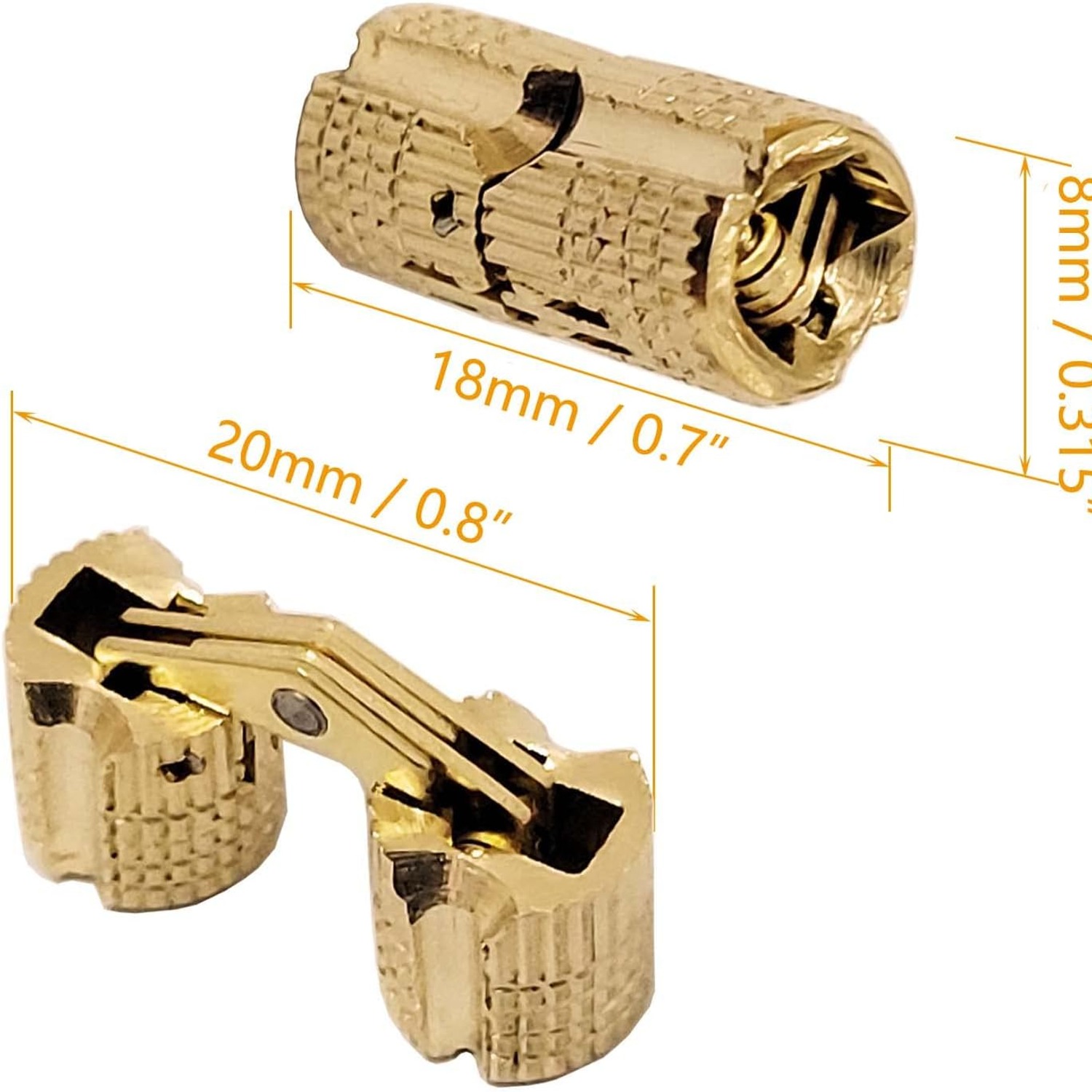 Auto-plaza 8mm Brass Barrel Hinges, 10 Pack: image 2