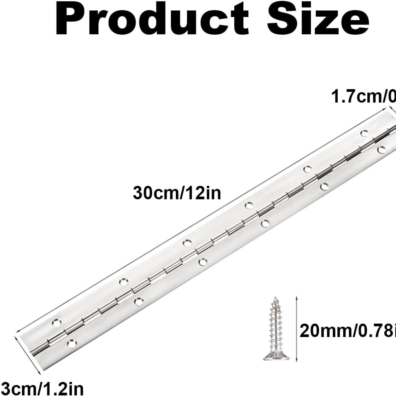 DCSMYX Stainless Steel Piano Hinges, 2 Pack: image 3