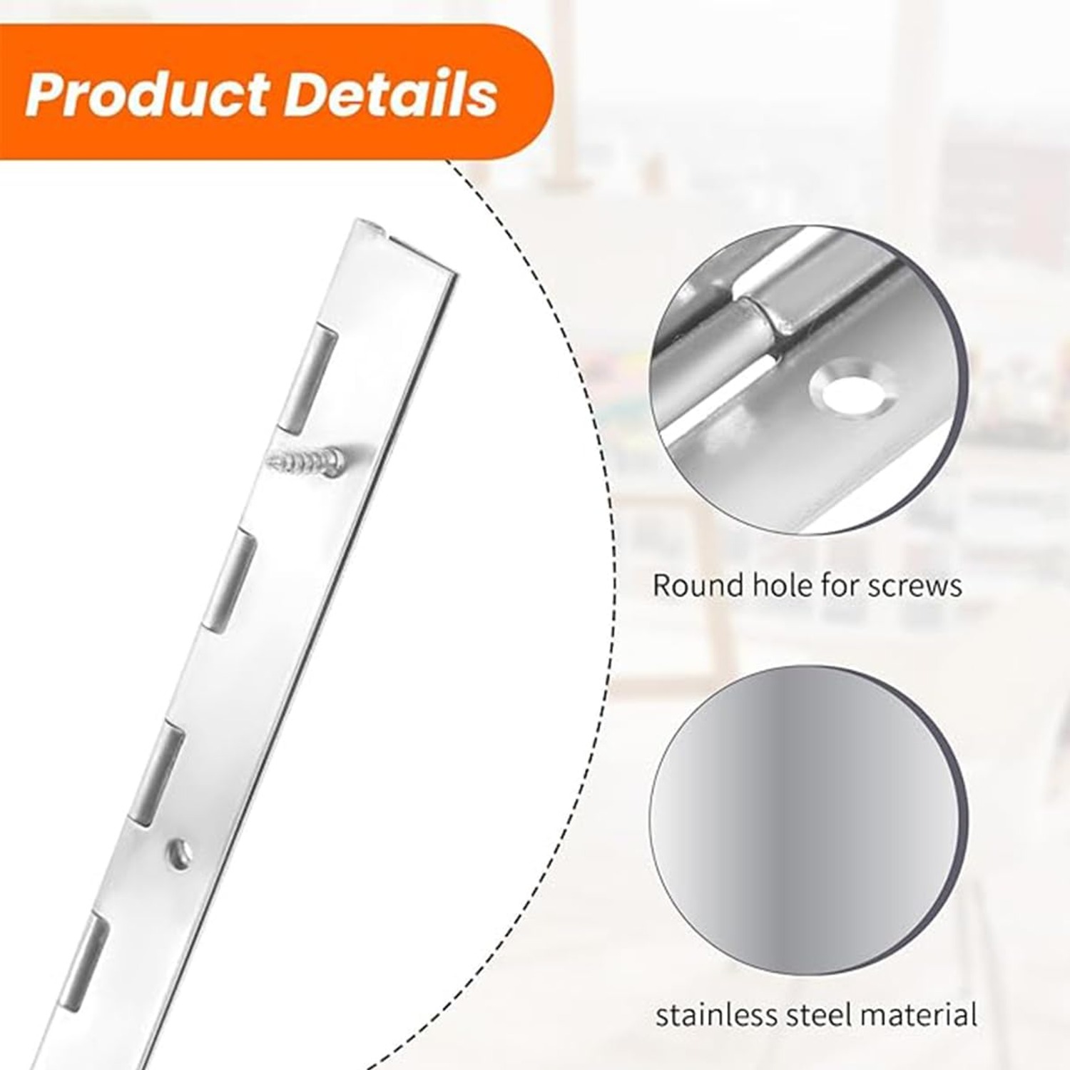 DCSMYX Stainless Steel Piano Hinges, 2 Pack: image 4