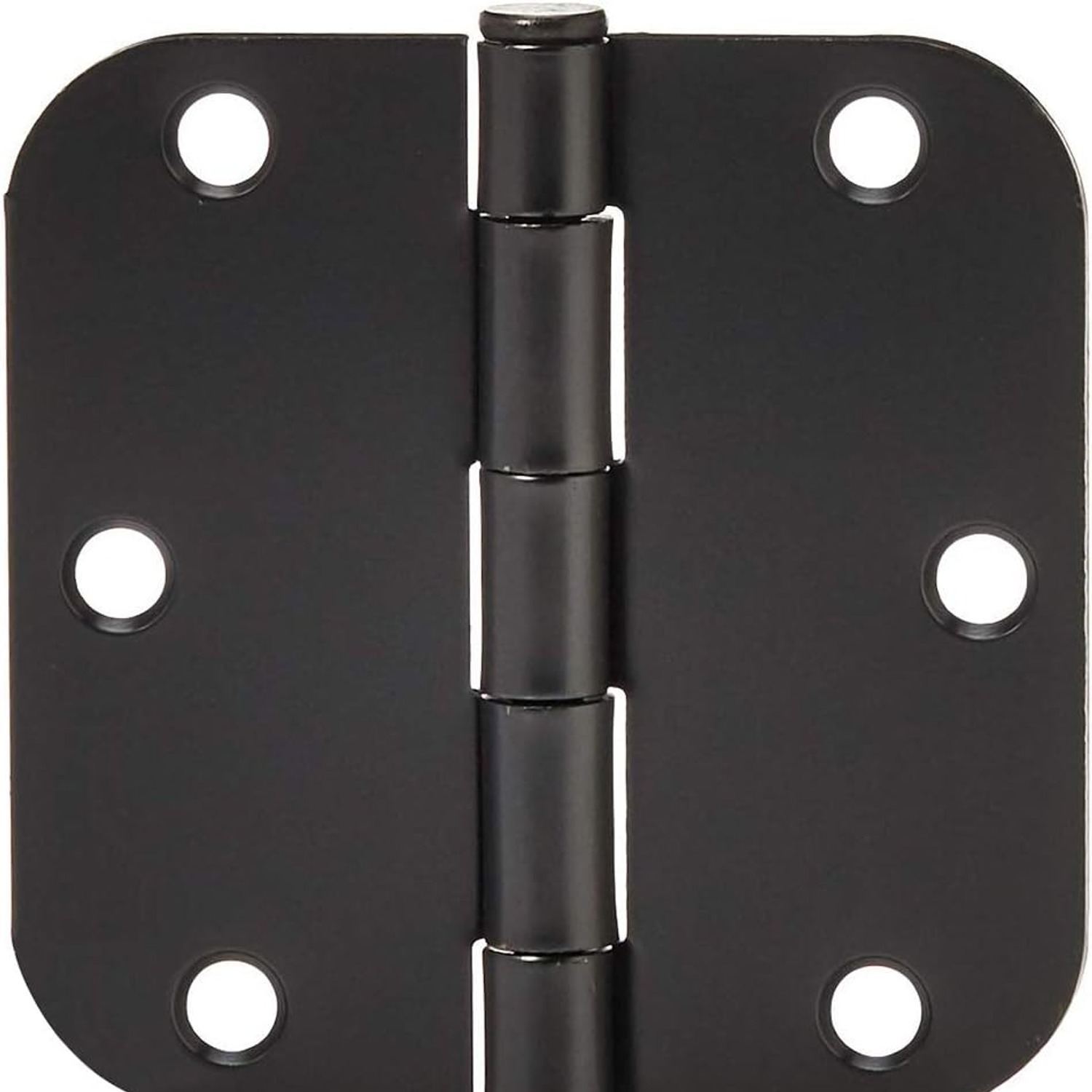 Rounded Corner Door Butt Hinges, 18 Pack, Matte Black