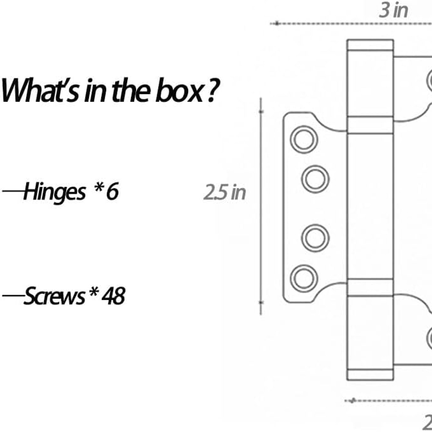 VOLUKA Non Mortise Door Hinges 6 Pack