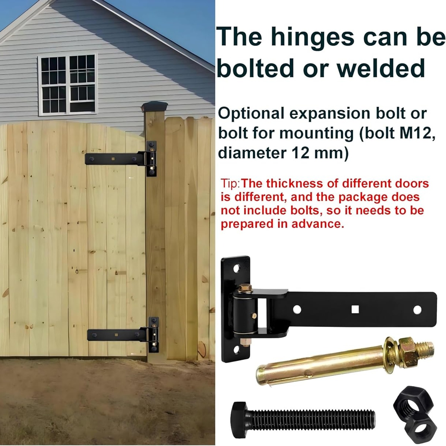 HFCENXIE 13 Inch Heavy Duty Gate Hinges: image 7